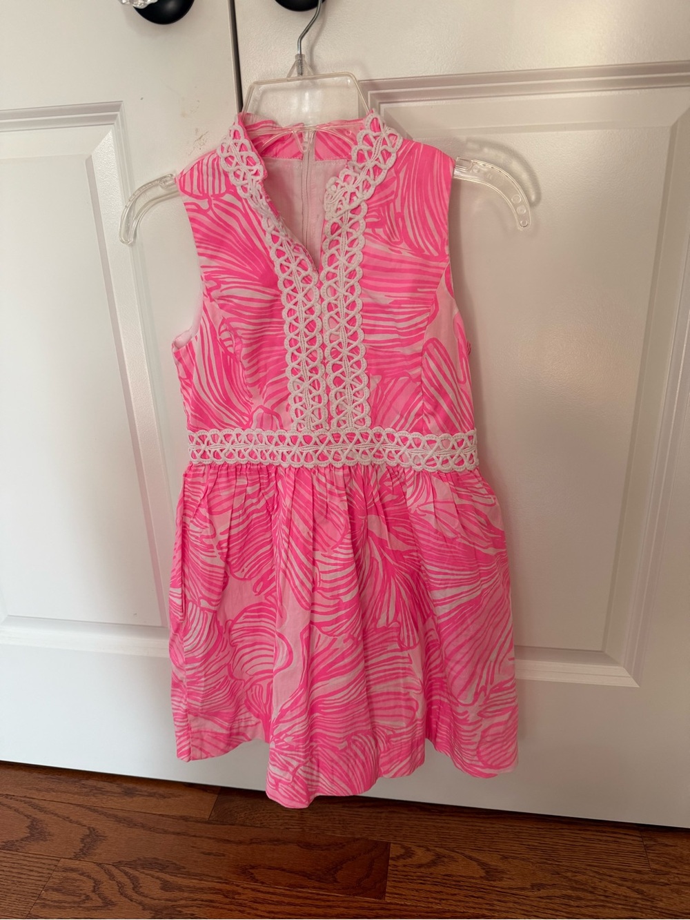 Lilly Pulitzer Pink Floral Lace-Trim Sleeveless Dress